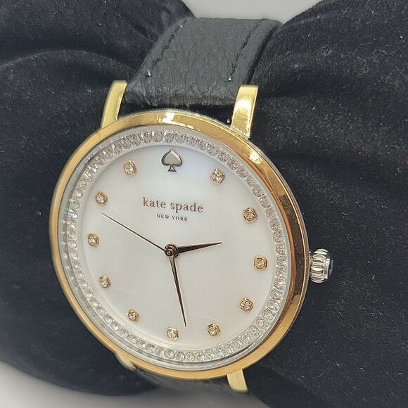 KATE SPADE Monterey KSW1143 Women's Black Leather Analog Dial Quartz Watch BC141 - Picture 3 of 11